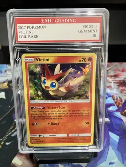 2017 VICTINI HOLO FOIL #010/145 Pokemon RARE Card GRADED 10 MINT - Image 1