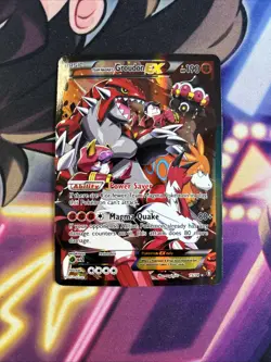 Team Magma's Groudon EX #15/34 Double Crisis Pokemon 2015 Creased - Image 1