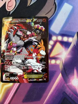 Team Magma's Groudon EX #15/34 Double Crisis Pokemon 2015 Creased - Image 3