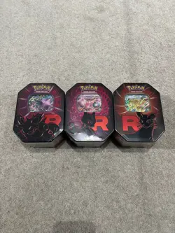 Pokemon TCG: Team Rocket Tin Destined Rivals - Set of 3 - Brand New & Sealed ✅ - Image 1