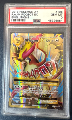 M PIDGEOT EX #105 PSA 10 • 2016 POKEMON XY EVOLUTIONS FULL ART - Image 1