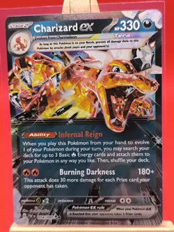 Charizard ex 054/091 Paldean Fates Tera Ultra Rare Holo Pokemon Card * New * - Image 1