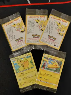 3x Sealed Birds 2x Sealed Pikachu Pokemon Cards Zapdos Moltres Articuno - Image 1