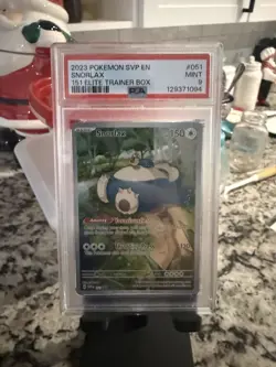 Pokemon TCG Snorlax Illustration Rare Scarlet and Violet 151 ETB Promo PSA 9 - Image 1