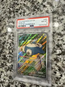 Pokemon TCG Snorlax Illustration Rare Scarlet and Violet 151 ETB Promo PSA 8 - Image 1