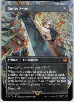 MTG Buster Sword (Borderless) Normal NM FINAL FANTASY Magic 351 - Image 1