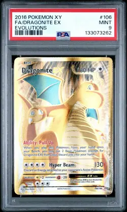 2016 POKEMON XY EVOLUTIONS #106 FULL ART/DRAGONITE EX PSA 9 - Image 1