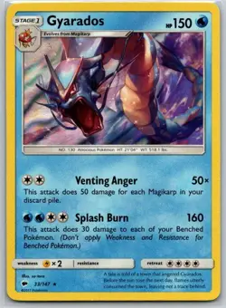 Gyarados 33/147 Holo SM - Burning Shadows NM - Image 1