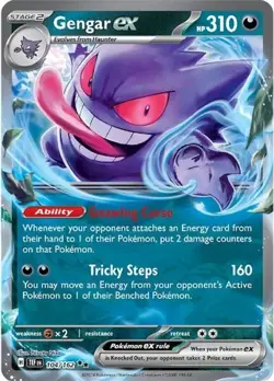 Gengar ex - 104/162 - Pokemon Temporal Forces Ultra Rare Card NM - Image 1