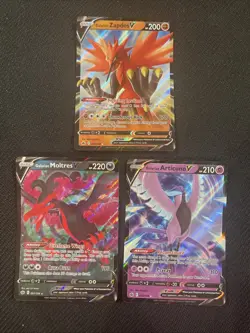 Galarian Moltres Zapdos Articuno V 097 080 058 Pokemon TCG Chilling Reign Cards - Image 1