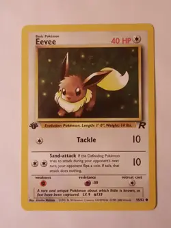 2000 Pokemon Card Team Rocket 1st Edition Eevee #55 - Image 1
