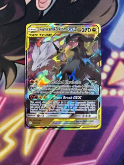 Reshiram & Zekrom GX 157/236 Pokemon Cosmic Eclipse Sun & Moon Card NM - Image 1