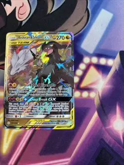 Reshiram & Zekrom GX 157/236 Pokemon Cosmic Eclipse Sun & Moon Card NM - Image 3