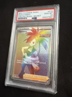 PSA 10 Flannery Rainbow Full Art Trainer 215/198 Chilling Reign Pokemon - Image 1