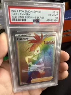 PSA 10 Flannery Rainbow Full Art Trainer 215/198 Chilling Reign Pokemon - Image 3