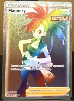 Pokemon Flannery (Secret) 215/198 Swsh06: Chilling Reign Full Art Rainbow Holo - Image 1
