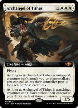 Archangel of Tithes (Extended Art) [Outlaws of Thunder Junction] Magic MTG - Image 1