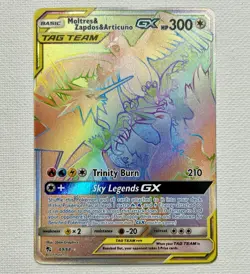 Moltres & Zapdos & Articuno GX 69/68 TAG TEAM Secret Rare Holo Pokemon TCG NM+ - Image 1