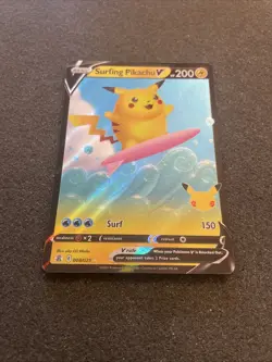Surfing Pikachu V 006/025 Celebrations NM Ultra Rare Pokemon Card - Image 2