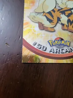 LP! FLAMES Holo Arcanine #59 - Topps Pokemon Series 1 Black Logo 1999 - Image 2