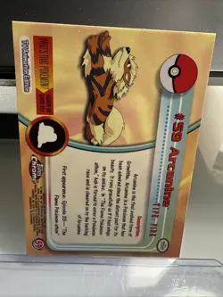 1999 topps Pokemon TV Animation Edition Series 1 Holo Foil #59 Arcanine - Image 2