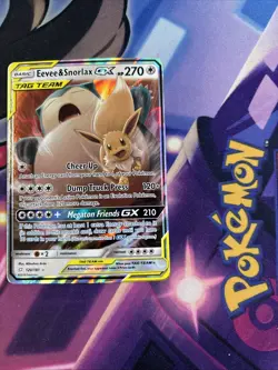 Eevee & Snorlax GX 120/181 - Team Up Tag Team Ultra Rare Holo Pokemon TCG NM - Image 3
