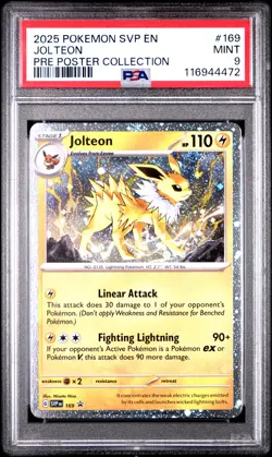 2025 POKEMON SVP EN-SV BLACK STAR PROMO #169 JOLTEON PSA 9 - Image 1