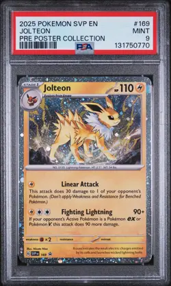 2025 Pokemon Svp En-Sv Black Star Promo #169 Jolteon Pre Poster Collection PSA 9 - Image 1