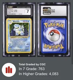 Blastoise 2/102 Base Set Holo Rare 1999 CGC 7 NEAR MINT - Image 1