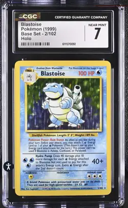 Blastoise 2/102 Base Set Holo Rare 1999 CGC 7 NEAR MINT - Image 2