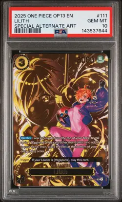 2025 ONE PIECE OP13-CARRYING ON HIS WILL SPECIAL ALTERNATE ART LILITH PSA 10 - Image 1