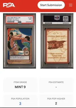 2001 One Piece CHB Monkey D Luffy Grand Line 2001 Comp1 Very Rare Holo POP3 Only - Image 1