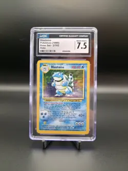 Pokemon Base Set Unlimited Blastoise 2/102 Holo Rare 1999 CGC 7.5 NM+ - Image 2