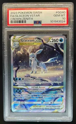 2023 Pokemon SWSH Crown Zenith Glaceon VST Galarian Gallery #GG40/GG70 PSA 10 - Image 1