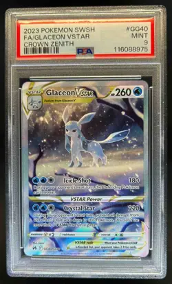 2023 Pokemon SWSH Crown Zenith Glaceon VST Galarian Gallery #GG40/GG70 PSA 9 - Image 1
