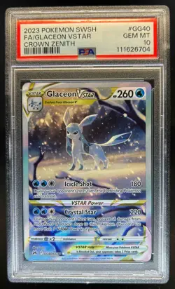 2023 Pokemon SWSH Crown Zenith Glaceon VST Galarian Gallery #GG40/GG70 PSA 10 - Image 1