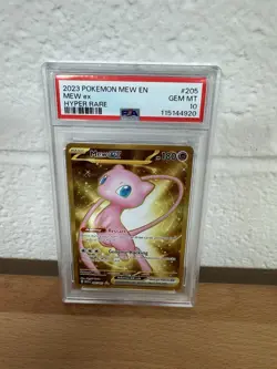 PSA 10 Mew ex 205/165 Pokemon 151 Scarlet & Violet 151 Gold Hyper Rare HR - Image 1
