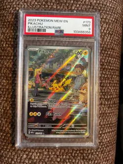 2023 Pokemon Mew En 151 Pikachu Illustration Rare #173 PSA 9 Mint - Image 1