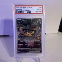 PIKACHU ILLUSTRATION RARE 2023 #173 POKEMON MEW EN SCARLET & VIOLET 151 PSA 8 - Image 1