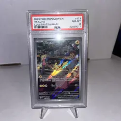 PIKACHU ILLUSTRATION RARE 2023 #173 POKEMON MEW EN SCARLET & VIOLET 151 PSA 8 - Image 2
