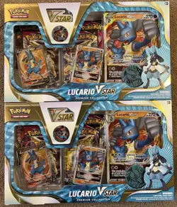 Pokemon TCG Lucario VSTAR Premium Collection Box Factory Sealed (LOT OF 2) - Image 1
