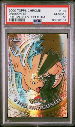 2000 Pokemon Topps Chrome Dragonite #149 Spectra Chrome PSA 10 GEM MINT *POP 12* - Image 1