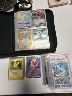 Pokemon Binder Collection Of 112 Cards & Base Set, Jungle,fossil,etc Cards+Slabs - Image 1