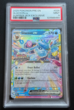 2025 Pokemon PRE EN Glaceon EX Surprise Box Exclusive PSA 9 - Image 1