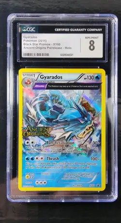 2015 POKEMON ANCIENT ORIGINS PRERELEASE GYARADOS HOLO PROMO #XY60 CGC 8 - Image 3