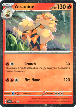 Cosmos Holographic Arcanine Black Star Promo SVP 011 Pokemon TCG - Image 1