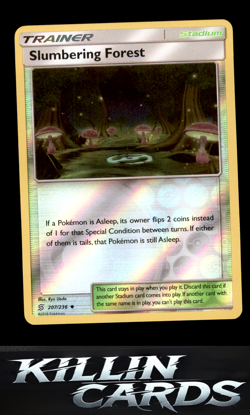 Reverse Holofoil Slumbering Forest 207/236 Pokemon Uncommon SM - Unified Minds C - Image 1
