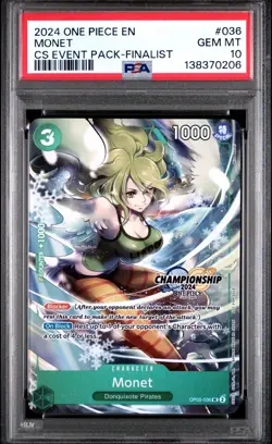 2024 ONE PIECE CHAMPIONSHIP 2024 EVENT PACK 036 MONET FINALIST PSA 10 POP 5 - Image 1