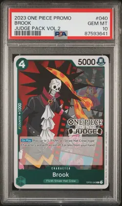 2023 ONE PIECE JUDGE PACK VOLUME 2 #040 BROOK PSA 10 GEM MINT - Image 1