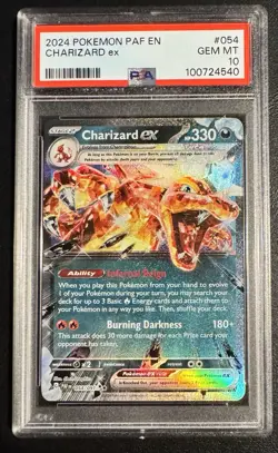 2024 POKEMON PAF EN-PALDEAN FATES #054 CHARIZARD EX PSA 10 - Image 1
